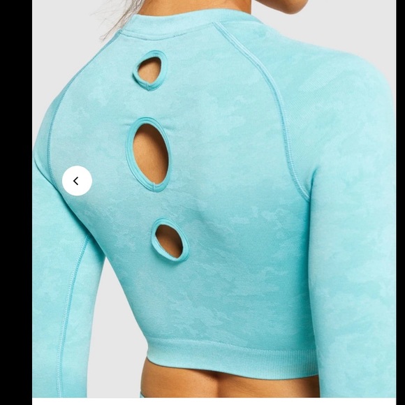 GYMSHARK ADAPT CAMO SEAMLESS LONG SLEEVE CROP TOP - Picture 3 of 11